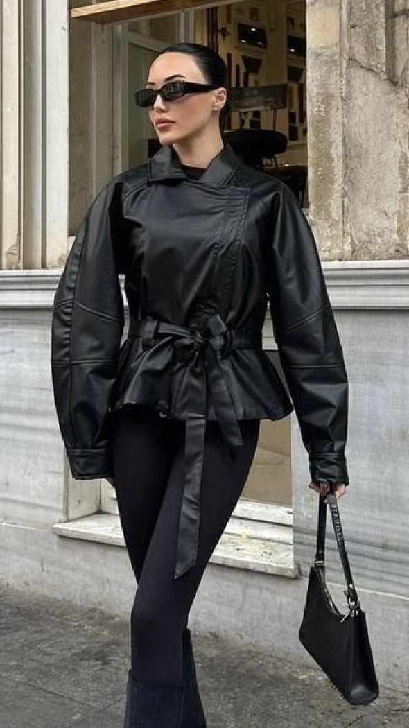 מעיל עור זארה 