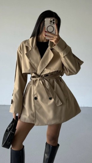 מעיל טרנץ קצר