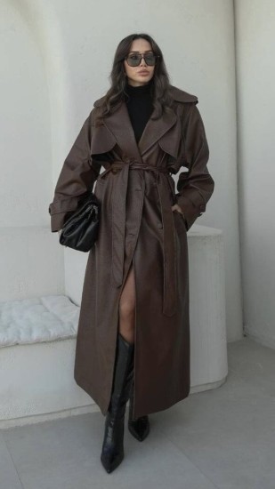 מעיל עור ארוך