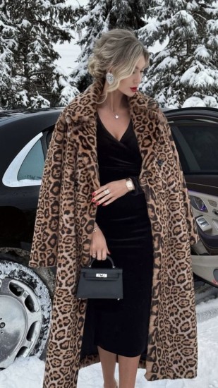 מעיל פרווה מנומר