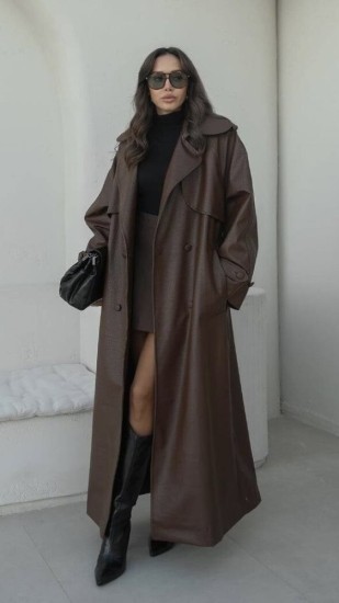 מעיל עור ארוך