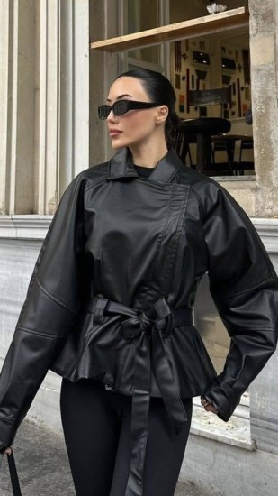 מעיל עור זארה 