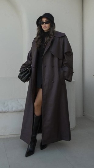 מעיל עור ארוך